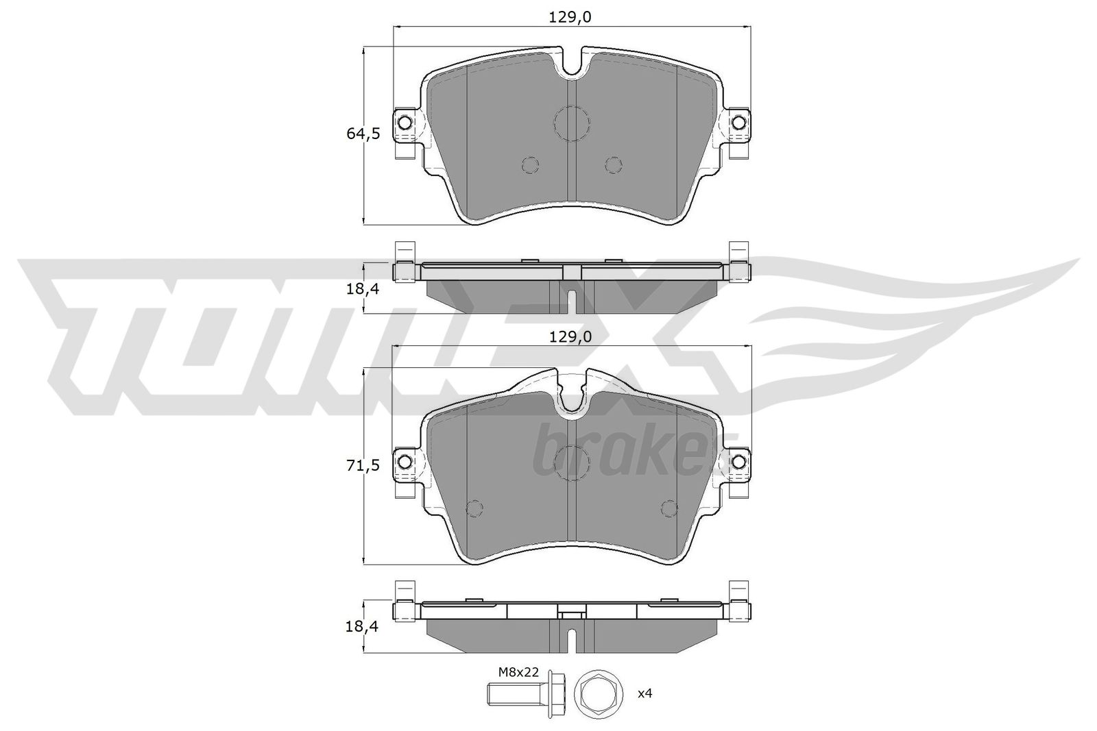 Sada brzdových platničiek kotúčovej brzdy TOMEX Brakes